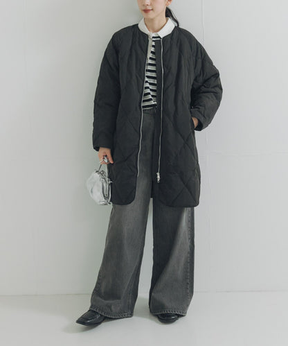 繭型絎縫長款羽絨服