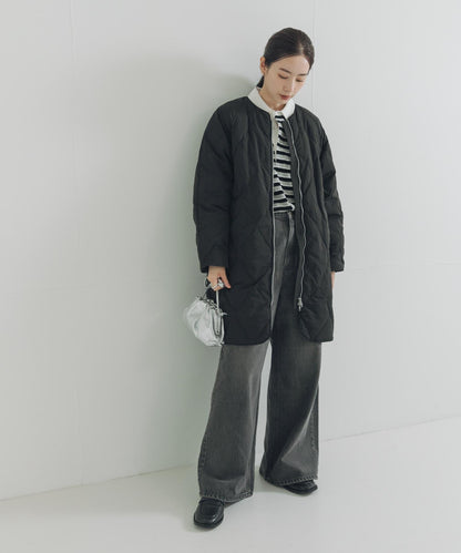 繭型絎縫長款羽絨服