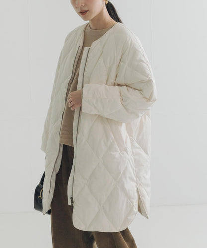 繭型絎縫長款羽絨服