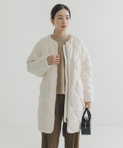 繭型絎縫長款羽絨服
