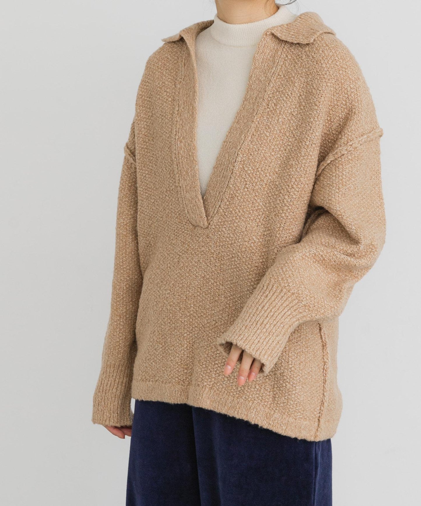 鹿子編織開領針織衫