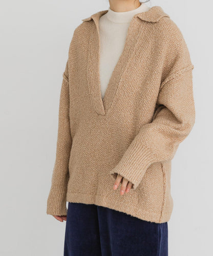 鹿子編織開領針織衫