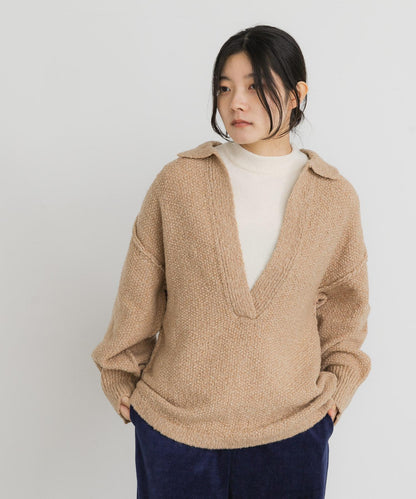 鹿子編織開領針織衫