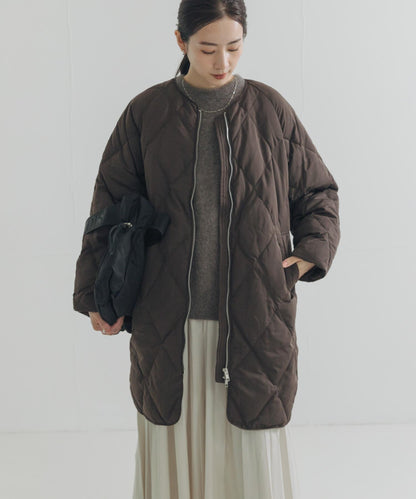 繭型絎縫長款羽絨服