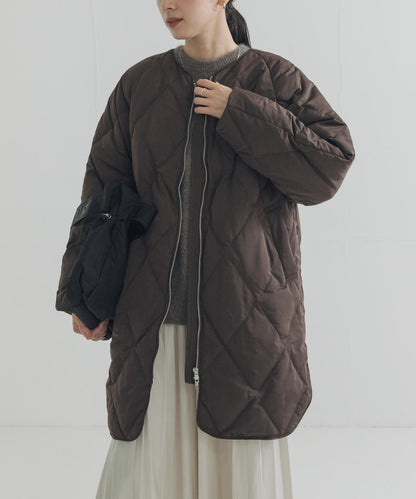 繭型絎縫長款羽絨服