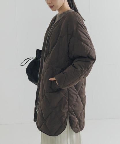 繭型絎縫長款羽絨服