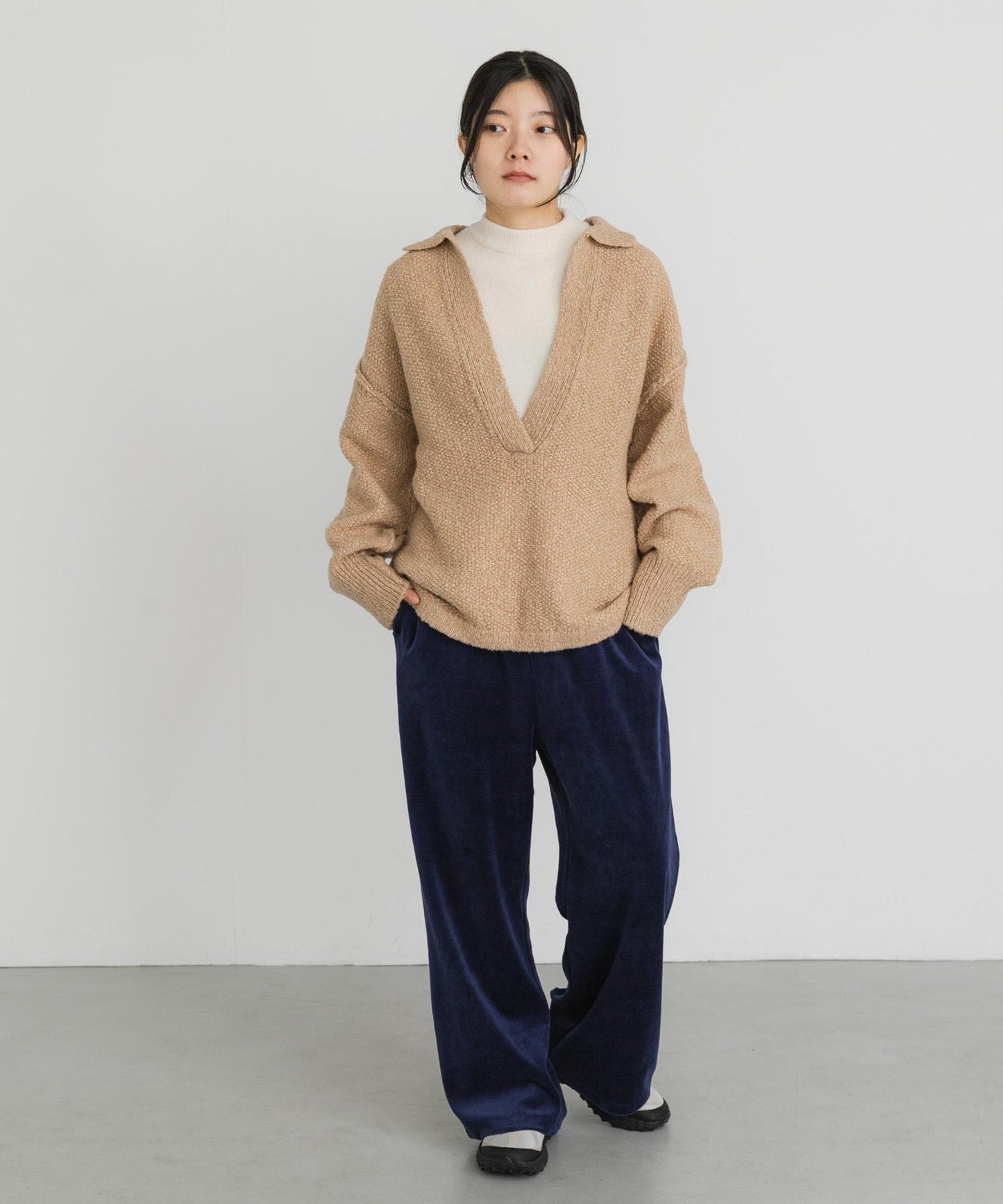 鹿子編織開領針織衫