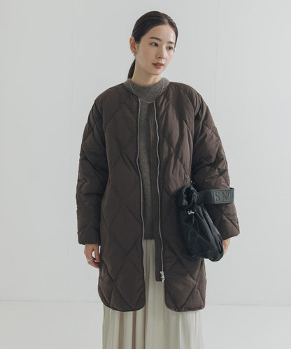 繭型絎縫長款羽絨服