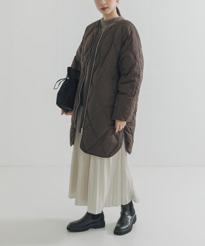 繭型絎縫長款羽絨服