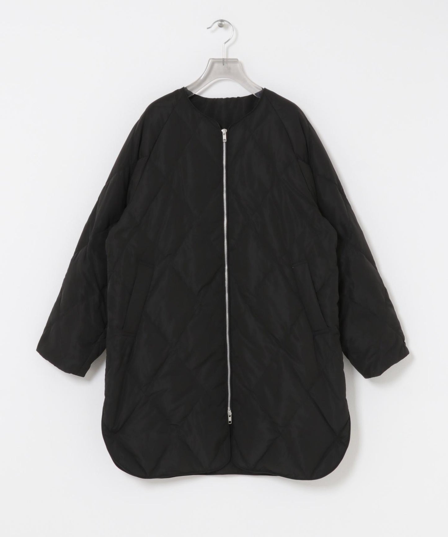 繭型絎縫長款羽絨服