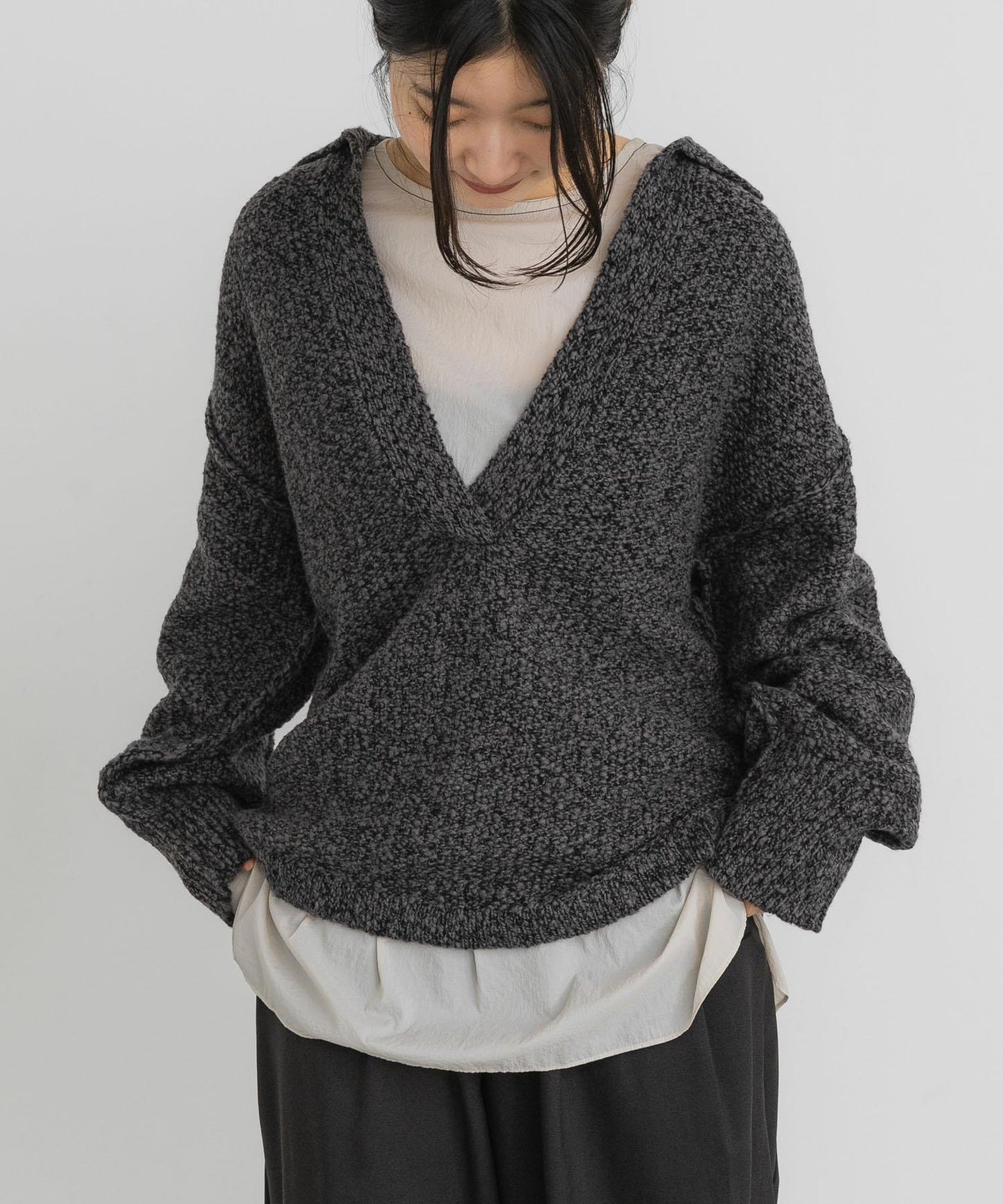 鹿子編織開領針織衫