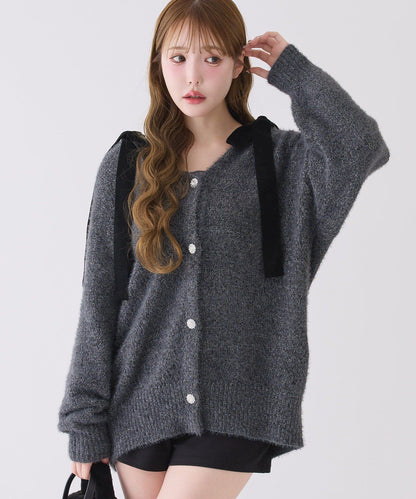 天鵝絨針織開衫