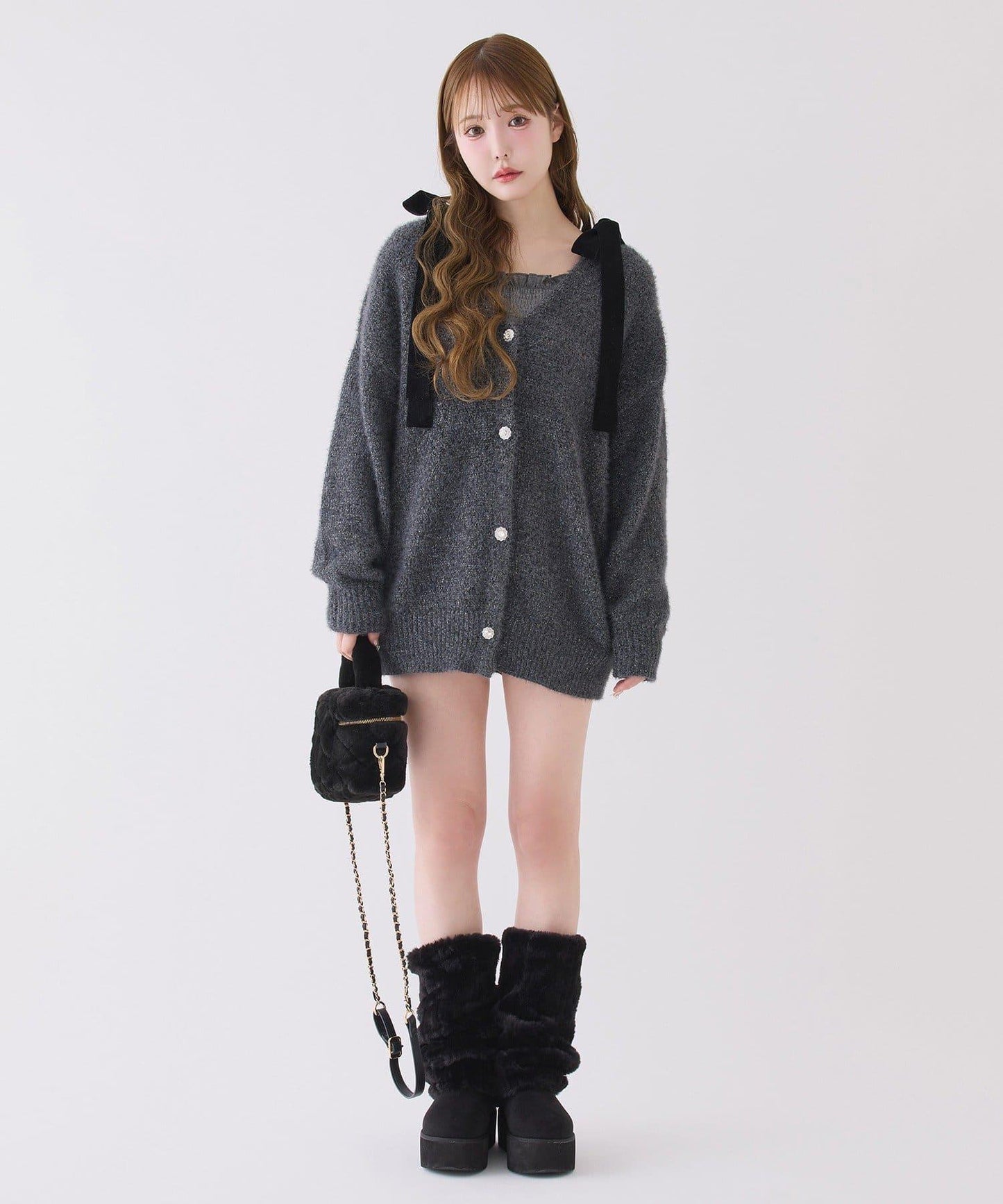 天鵝絨針織開衫