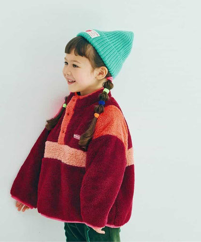 拼色仿皮草抓絨套頭衫