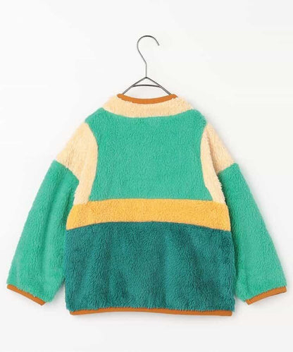 拼色仿皮草抓絨套頭衫