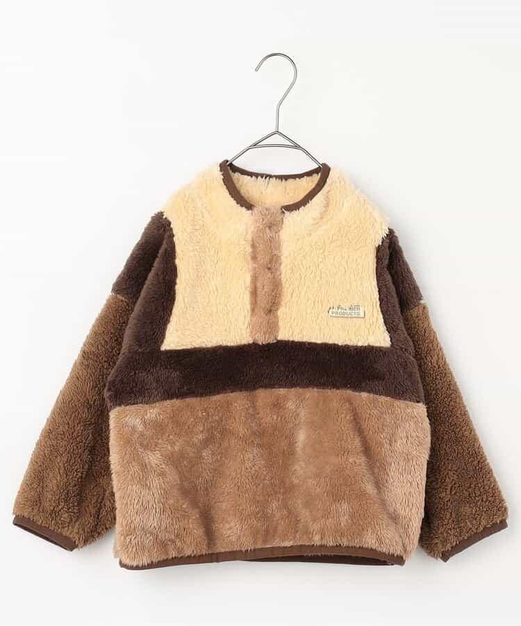 拼色仿皮草抓絨套頭衫