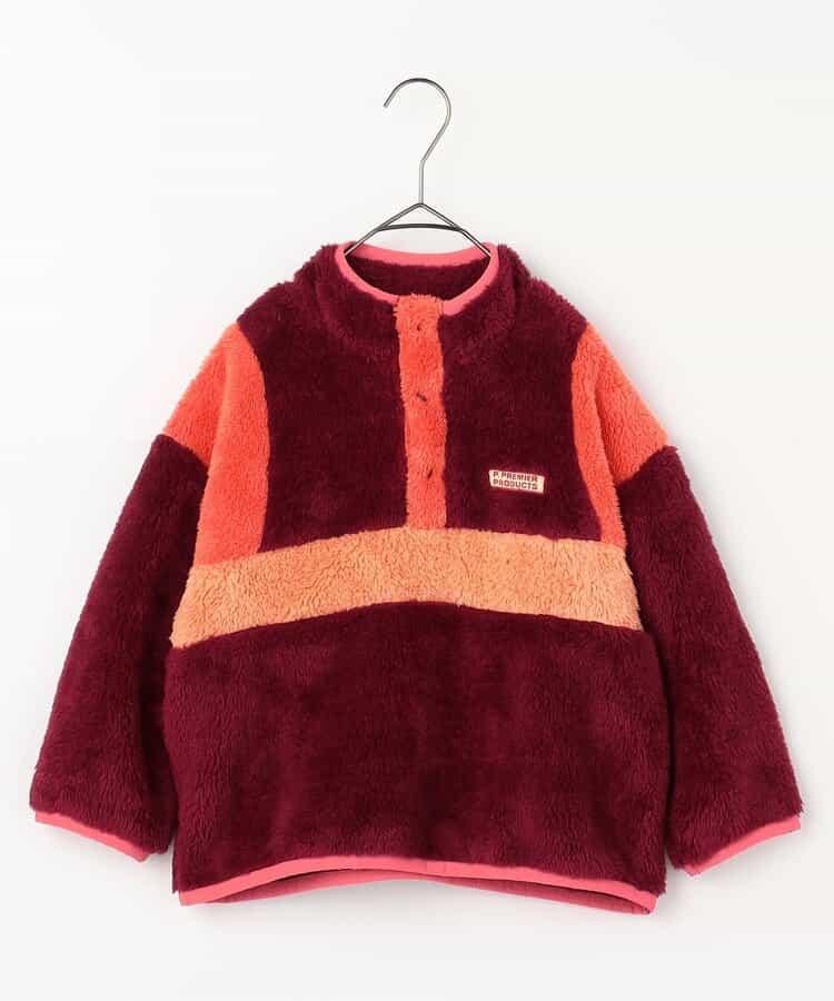 拼色仿皮草抓絨套頭衫