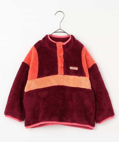 拼色仿皮草抓絨套頭衫