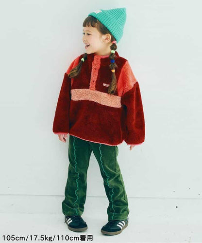 拼色仿皮草抓絨套頭衫