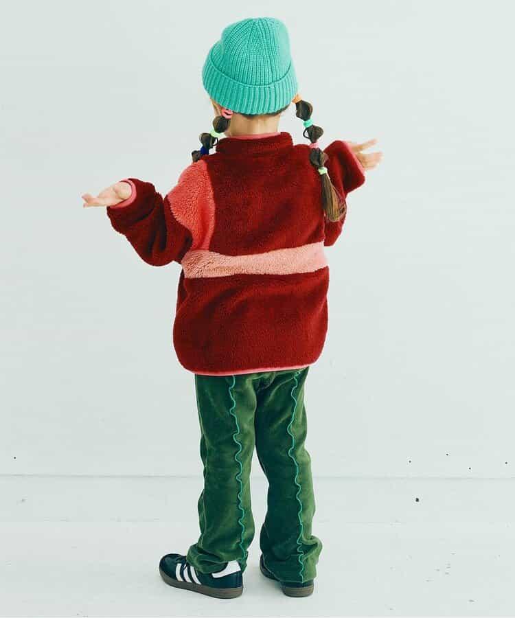 拼色仿皮草抓絨套頭衫