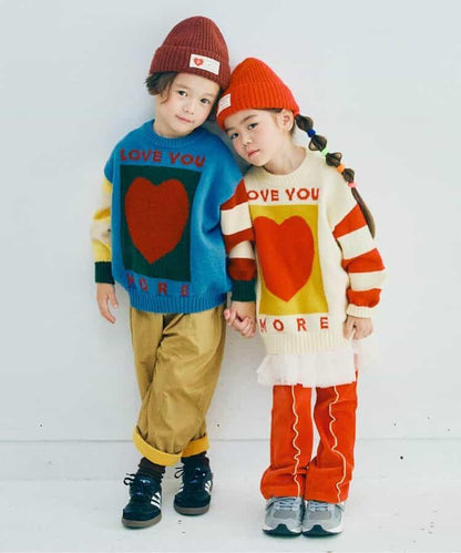 拼色波浪邊彈力針織燈芯絨褲