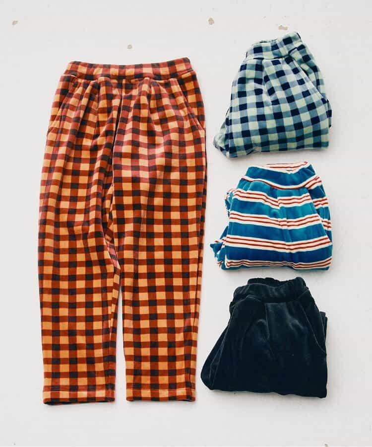 天鵝絨觸感柔軟起毛抓絨保暖打褶長褲 Link