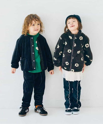 天鵝絨觸感柔軟起毛抓絨保暖打褶長褲 Link