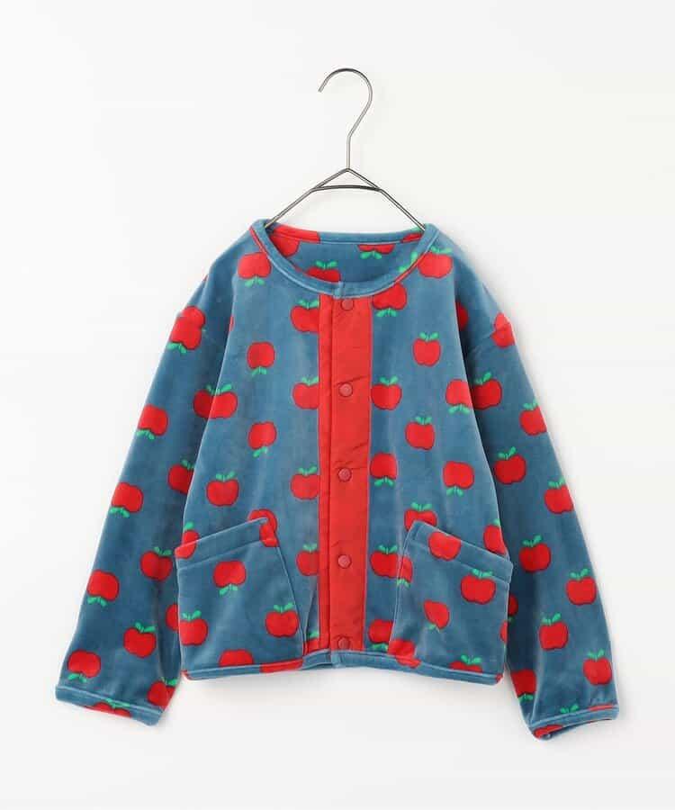 天鵝絨觸感柔軟絨毛抓絨按扣開衫