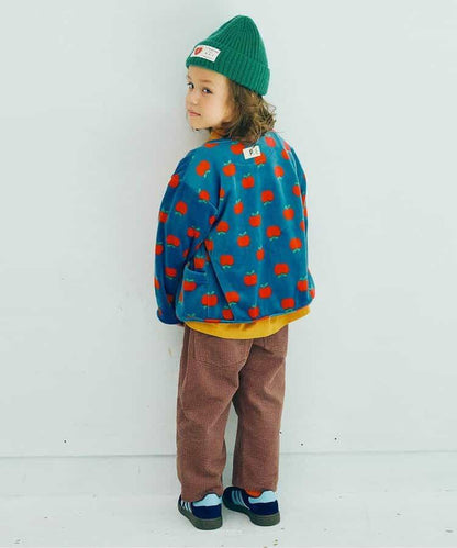 天鵝絨觸感柔軟絨毛抓絨按扣開衫