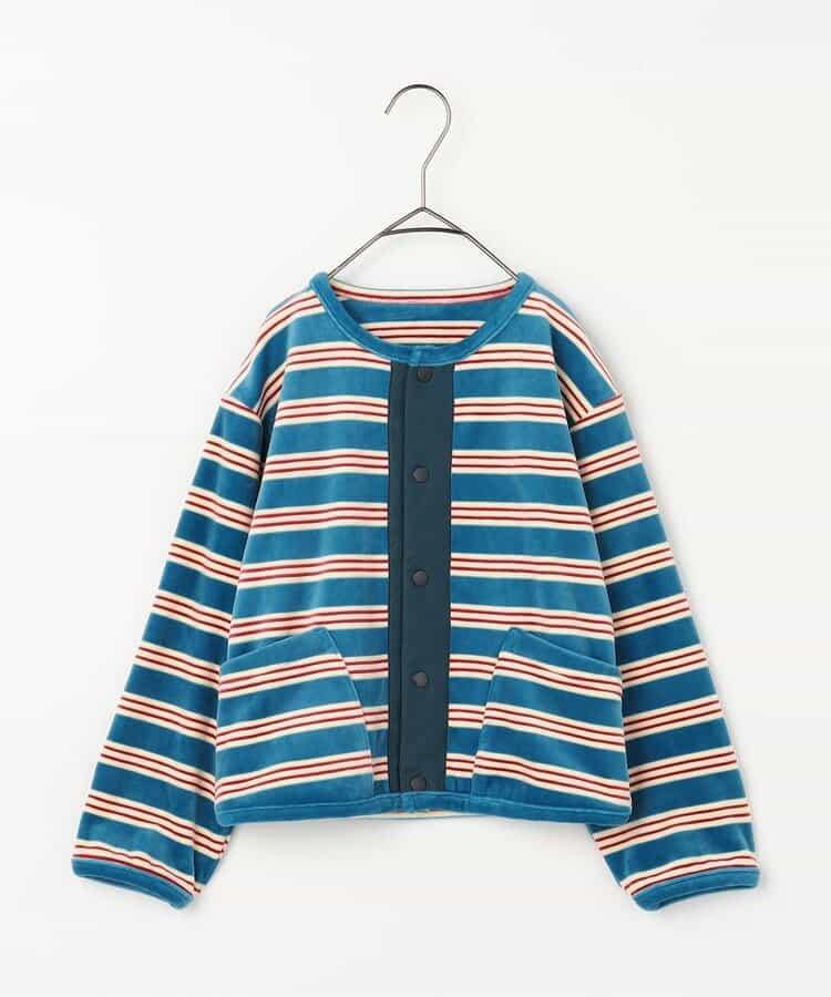 天鵝絨觸感柔軟絨毛抓絨按扣開衫