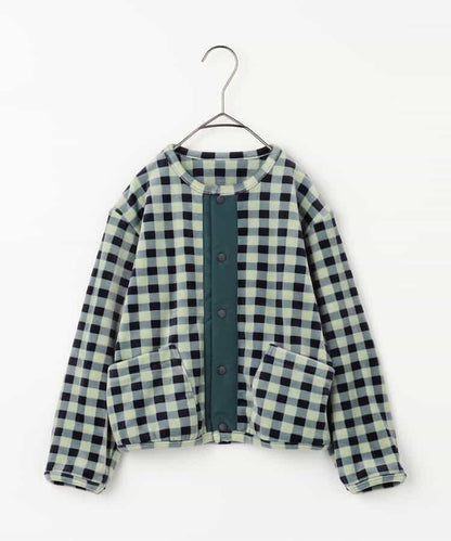 天鵝絨觸感柔軟絨毛抓絨按扣開衫