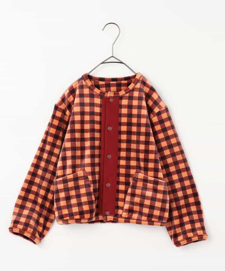 天鵝絨觸感柔軟絨毛抓絨按扣開衫