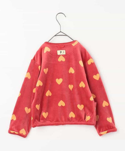 天鵝絨觸感柔軟絨毛抓絨按扣開衫