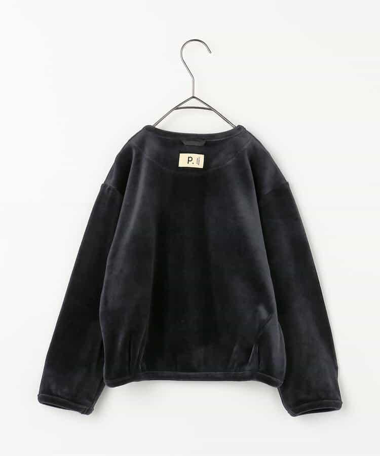 天鵝絨觸感柔軟絨毛抓絨按扣開衫