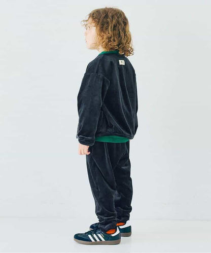 天鵝絨觸感柔軟絨毛抓絨按扣開衫