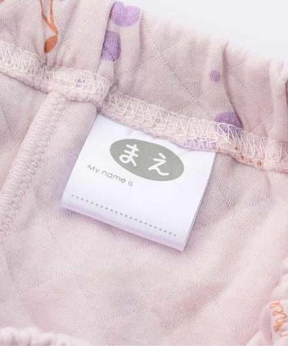 絎縫前開式女童睡衣
