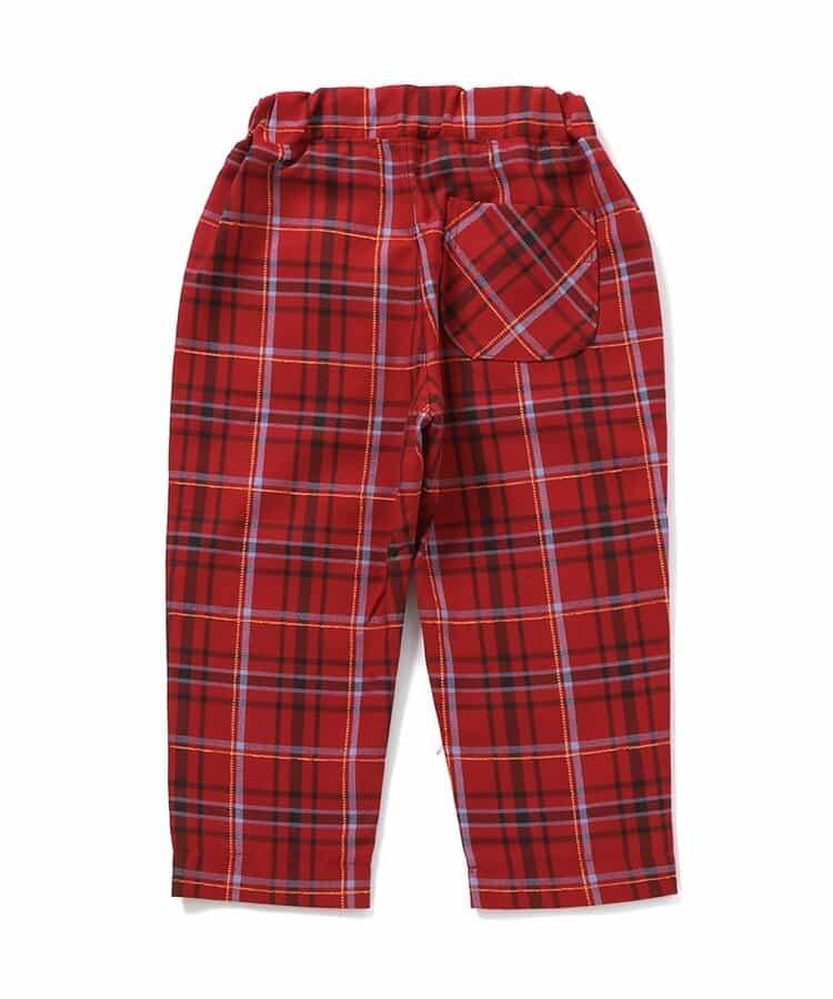 【リンク】前扣格紋長褲 10分丈