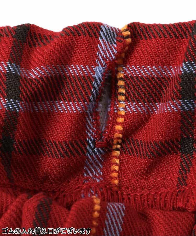 【リンク】前扣格紋長褲 10分丈