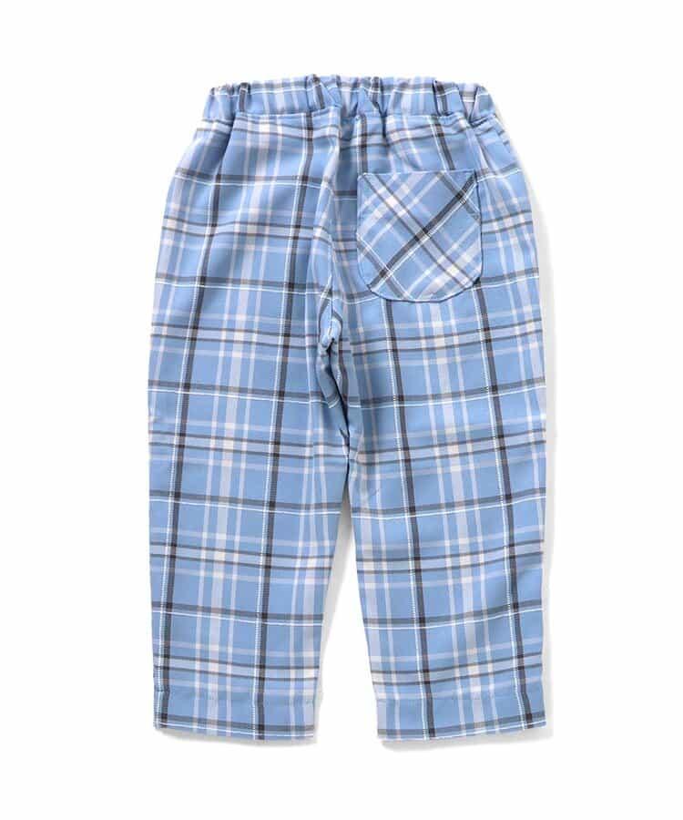 【リンク】前扣格紋長褲 10分丈