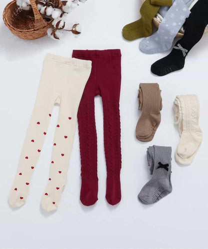 愛心雪花圖案連褲襪