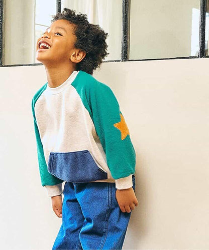 肘部補丁插肩袖衛衣