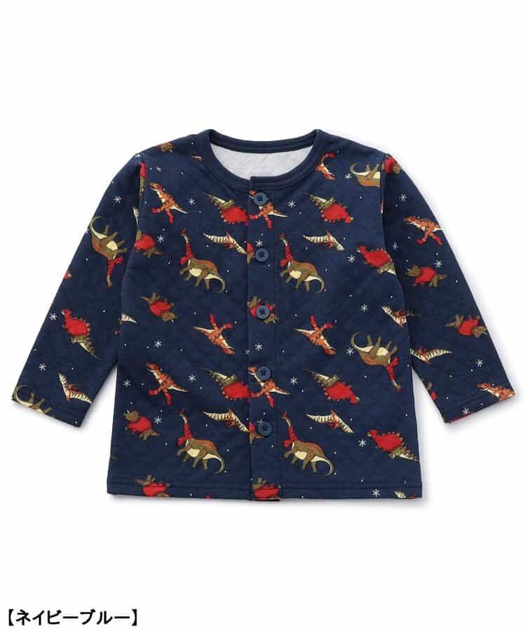 冬季恐龍圖案針織絎縫睡衣