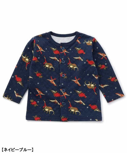 冬季恐龍圖案針織絎縫睡衣