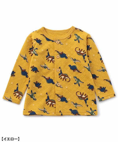 冬季恐龍圖案針織絎縫睡衣