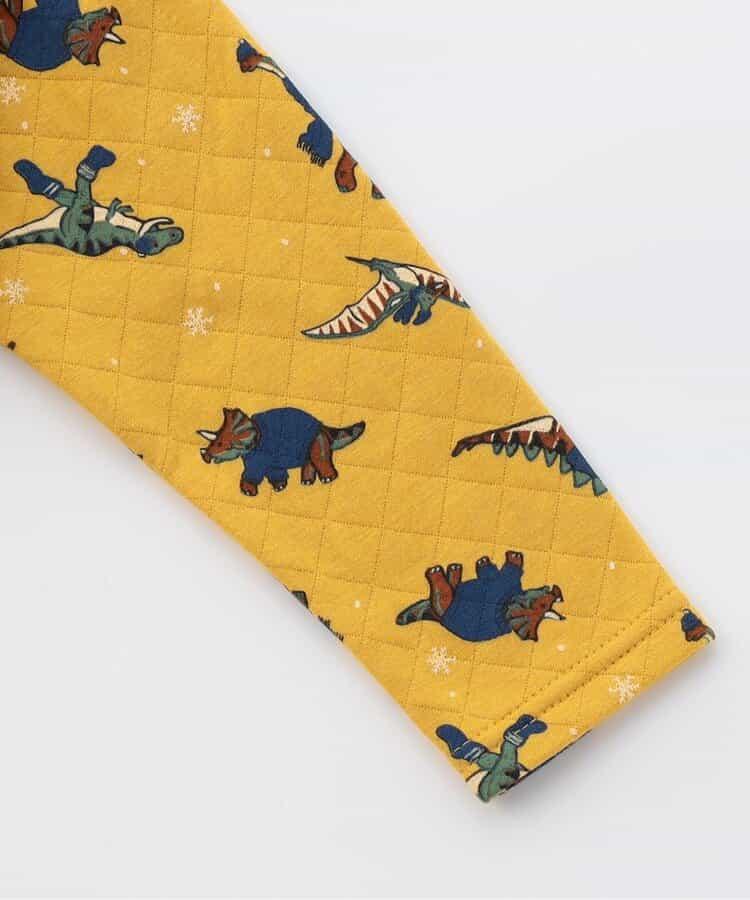 冬季恐龍圖案針織絎縫睡衣