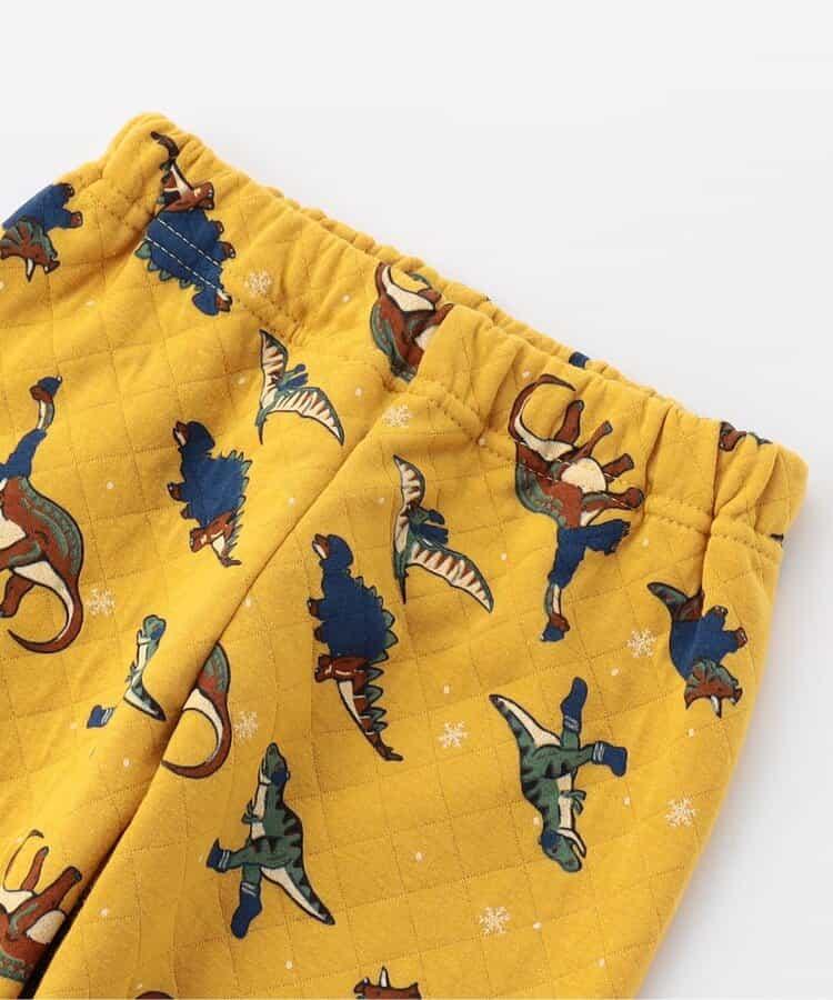 冬季恐龍圖案針織絎縫睡衣