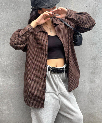 【WHO'S WHO gallery】格紋寬鬆襯衫