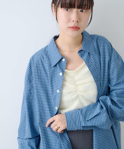 【Kastane】短款格子襯衫