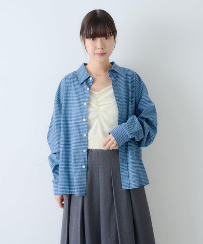 【Kastane】短款格子襯衫