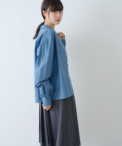 【Kastane】短款格子襯衫